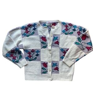 ORVIS | Vintage ORVIS Patchwork Hand Knit Cardigan
